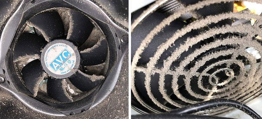 Un ventilateur de PC poussiéreux peut nuire aux performances du processeur.
